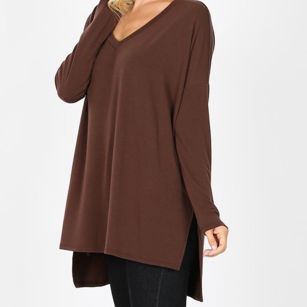 ➖SALE➖ ELLA LS DOLMAN HIGH-LOW IN AMERICANO
